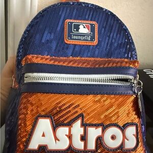 Loungefly MLB Blue and Orange Sequin Backpack